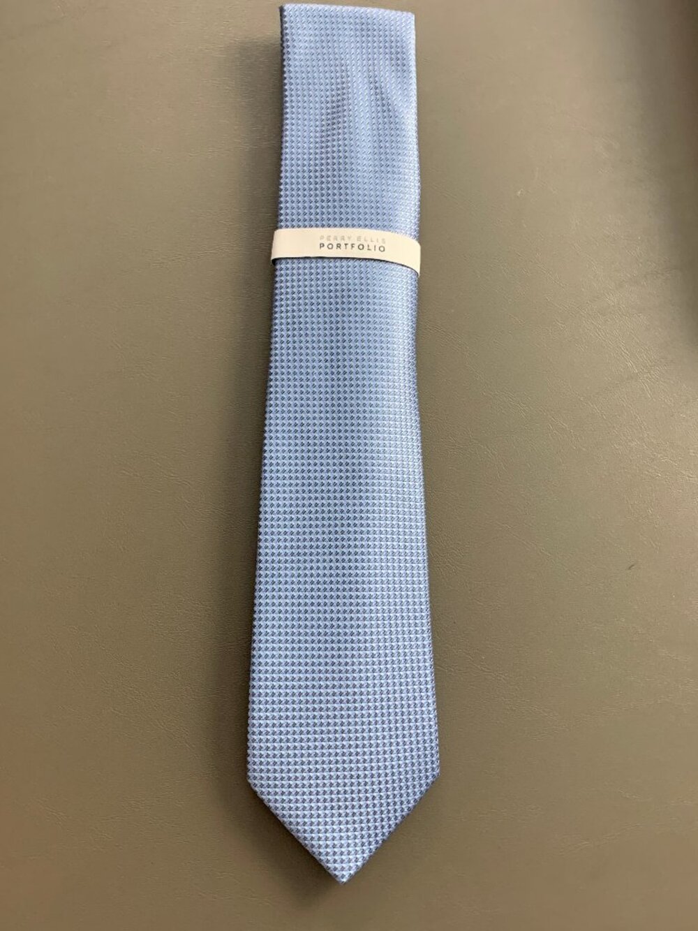 Perry Ellis Men's Classic 3'' 100% Polyester Neck Tie, Light Blue Sanson Mini